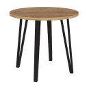 Σετ Τραπεζαρία 5τμχ Xana - Nova Megapap Χρώμα Sepet oak - Λευκό Ø90x77,7εκ.