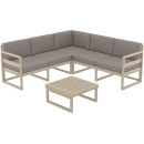 MYKONOS ΓΩΝΙΑ SET TAUPE ΜΕ ΜΑΞΙΛΑΡΙΑ ΠΟΛ/ΝΙΟΥ (+ΤΡΑΠ.65εκ.)