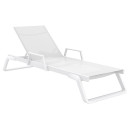 TROPIC ΞΑΠΛΩΣΤΡΑ ΜΕ ΜΠΡΑΤΣΑ WHITE/WHITE ΑΛΟΥΜ-ΠΟΛ/ΝΙΟΥ 210X72X31εκ.