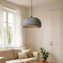 Φωτιστικό Οροφής Riven Megapap e27 Polyester Μονόφωτο Χρώμα Γκρι Ø35x80εκ.