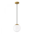 Φωτιστικό Οροφής Lumi Megapap e27 Γυάλινο Μονόφωτο Χρώμα Χρυσό - Λευκό Ø15x120εκ.