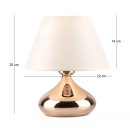Φωτιστικό Επιτραπέζιο Luvia Megapap e27 Μεταλλικό - Ύφασμα pvc Χρώμα Χρυσό - Κρεμ Ø22x25εκ.