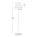 Φωτιστικό Δαπέδου Vilo Megapap e27 Μεταλλικό - Ύφασμα pvc Χρώμα Λευκό Ø35x152εκ.