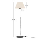 Φωτιστικό Δαπέδου Vilo Megapap e27 Μεταλλικό - Ύφασμα pvc Χρώμα Μαύρο - Λευκό Ø35x152εκ.