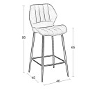 DYLAN GREY VELVET ΥΦΑΣΜΑ 65εκ. ΣΚΑΜΠΟ ΜΕΤΑΛΛΙΚΟ 46X45X65-95εκ.