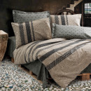 Σετ Παπλωματοθήκη Arlo Cotton box 3 τμχ Μονή (160x220) Χρώμα Καφέ - Γκρι