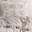 Σετ Παπλωματοθήκη Asilo Cotton box 4 τμχ Διπλή (200x220) Χρώμα Καφέ - Λευκό