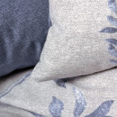 Σετ Παπλωματοθήκη Nitsa Cotton box 3 τμχ Μονή (160x220) Χρώμα Σκούρο Μπλε - Γκρι