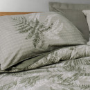 Σετ Παπλωματοθήκη Frond Cotton box 4 τμχ Διπλή (200x220) Χρώμα Χακί