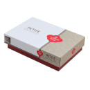 Σετ Παπλωματοθήκη Mote Cotton box 4 τμχ Διπλή (200x220) Χρώμα Κόκκινο - Γκρι