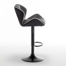 Σκαμπό Bar ArteLibre DRASH Με Πλάτη Πτυσσόμενο Μαύρο PU/Μέταλλο 54x52x87-109cm