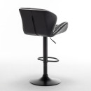 Σκαμπό Bar ArteLibre DRASH Με Πλάτη Πτυσσόμενο Μαύρο PU/Μέταλλο 54x52x87-109cm