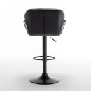 Σκαμπό Bar ArteLibre DRASH Με Πλάτη Πτυσσόμενο Μαύρο PU/Μέταλλο 54x52x87-109cm