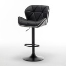 Σκαμπό Bar ArteLibre DRASH Με Πλάτη Πτυσσόμενο Μαύρο PU/Μέταλλο 54x52x87-109cm