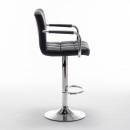 Σκαμπό Bar ArteLibre RANCOR Με Πλάτη Πτυσσόμενο Μαύρο PVC/Μέταλλο 51x50x83-105cm