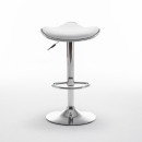 Σκαμπό Bar ArteLibre MOD Πτυσσόμενο Λευκό PU/Μέταλλο 44.5x43x65.5-83.5cm