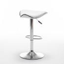 Σκαμπό Bar ArteLibre MOD Πτυσσόμενο Λευκό PU/Μέταλλο 44.5x43x65.5-83.5cm