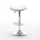 Σκαμπό Bar ArteLibre MOD Πτυσσόμενο Λευκό PU/Μέταλλο 44.5x43x65.5-83.5cm