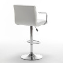 Σκαμπό Bar ArteLibre DOKK Με Πλάτη Πτυσσόμενο Λευκό PU/Μέταλλο 52x56x94-115cm