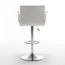 Σκαμπό Bar ArteLibre DOKK Με Πλάτη Πτυσσόμενο Λευκό PU/Μέταλλο 52x56x94-115cm