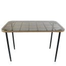 Τραπέζι Κήπου ArteLibre ANNIUS Φυσικό/Μαύρο Μέταλλο/Rattan/Γυαλί 120x70x78cm
