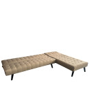 Καναπές Κρεβάτι Γωνιακός ArteLibre MAGUS Καφέ Ύφασμα 254x77/163x74cm