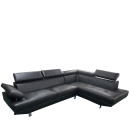 Καναπές Γωνιακός ArteLibre MASAL Μαύρο PU 280x185x85cm