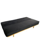 Καναπές Κρεβάτι Τριθέσιος ArteLibre CELESTE Μαύρο Ύφασμα 193x85x88cm