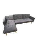 Καναπές Κρεβάτι Γωνιακός ArteLibre EMILIA Γκρι Ύφασμα 267x153x85cm