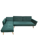 Καναπές Κρεβάτι Γωνιακός ArteLibre EMILIA Πράσινο Ύφασμα 267x153x85cm
