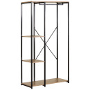 Κρεμάστρα Δαπέδου ArteLibre BINARY Δρυς/Μαύρο Μοριοσανίδα/Μέταλλο 90x40x167cm