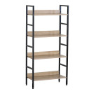 Ραφιέρα ArteLibre TYNDALL Με 4 Ράφια 60X27.6X126cm Δρυς/Μαύρο Μοριοσανίδα/Μέταλλο