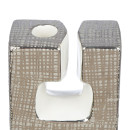 Κηροπήγιο 'Boston' Κεραμικό Ασημί/Λευκό 6x11.5x12.5cm