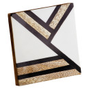 Σουβέρ Τετράγωνο ArteLibre Μαύρο/Καφέ/Λευκό Ξύλο 10x10cm Σετ 4Τμχ