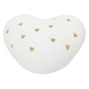 Διακοσμητικό Αντικείμενο (Led) Καρδιά Πορσελάνη Λευκό 16X14X8Cm 16X14X8Cm