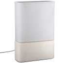 Φωτιστικό Επιτραπέζιο Ορθογώνιο Κεραμικό/Ύφασμα Μπεζ/Λευκό 20x8x30cm