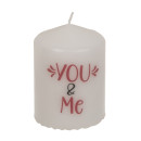 Κερί Κύλινδρος ‘You & Me’ Λευκό 6x8cm
