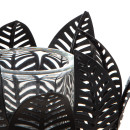 Κηροπήγιο ρεσώ Φύλλο Μοτίφ Μεταλλικό Μαύρο 18X18X9Cm 18X18X9Cm