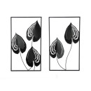 Ανάγλυφο τοίχου μοτίβο φύλλου μεταλλικό μαύρο 2 Ποικιλία 30X2X55Cm 30X2X55Cm