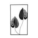 Ανάγλυφο τοίχου Μοτίβο φύλλου μεταλλικό μαύρο 55X2X55Cm 55X2X55Cm