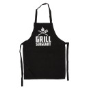 Ποδιά Κουζίνας ‘Cook & Grill’ Μαύρο Βαμβακερό 80x60cm Σε 6 Σχέδια