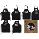 Ποδιά Κουζίνας ‘Cook & Grill’ Μαύρο Βαμβακερό 80x60cm Σε 6 Σχέδια