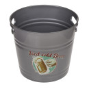 Δοχείο Πάγου ‘Iced Cold Beer!’ Με Χερούλια Γκρι Μέταλλο 6lt