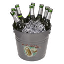 Δοχείο Πάγου ‘Iced Cold Beer!’ Με Χερούλια Γκρι Μέταλλο 6lt