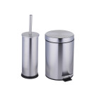 Κάδος Πεντάλ 3L και Βούρτσα Τουαλέτας Ανοξείδωτο Ατσάλι 2Τμχ