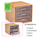 Κουτί Καλλυντικών με 3 Συρτάρια Μπαμπού 13.8x12.3x11cm