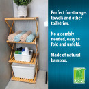 Ράφι Μπάνιου Μπαμπού Αναδιπλούμενο 4 Επιπέδων