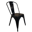 Καρέκλα ArteLibre Βιομηχανικού Τύπου Vintage TOLIKO Μαύρο Μέταλλο 44x49x84cm