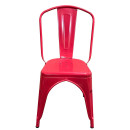 Καρέκλα ArteLibre Βιομηχανικού Τύπου Vintage TOLIKO Κόκκινο Μέταλλο 44x49x84cm