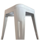 Σκαμπό ArteLibre Βιομηχανικού Τύπου Vintage VELINO Λευκό Μέταλλο 38x38x45cm